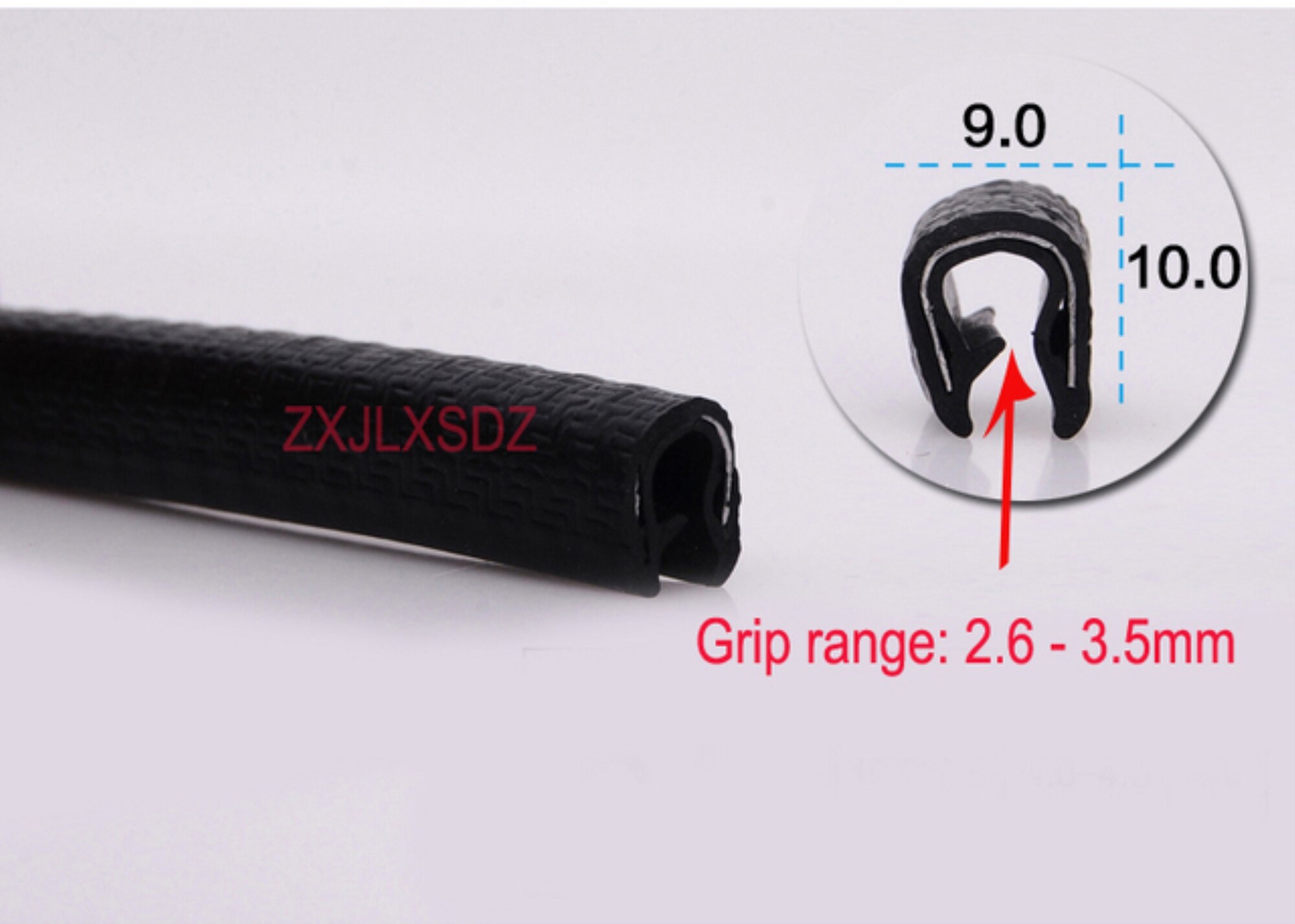 【Aixin】 1 Meter Black U Channel PVC Edge Trim Auto Door Seal Strip Car