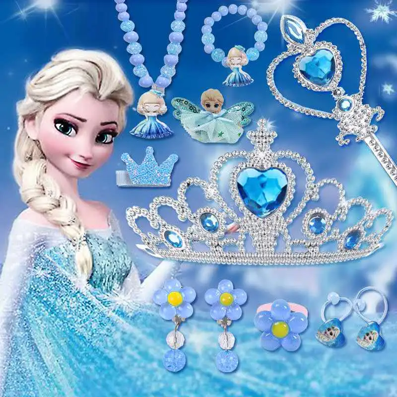พลิกเจ้าหญิงเครื่องประดับชุดชุดสำหรับหญิงเครื่องประดับอัญมณีกับมงกุฎ,สร้อยคอ,มาสคาร่า,แหวน,ต่างหู,สร้อยข้อมือนำเสนอแกล้งเจ้าหญิงสำหรับเด็กหญิงวันเกิดของขวัญ (12Pcs)