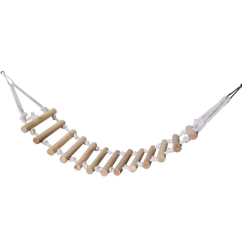 [For brid] Bird Wooden Ladder Bridge Hamster Climbing Rope Ladder Toys Easy Installation Ideal for Small to Medium Birds