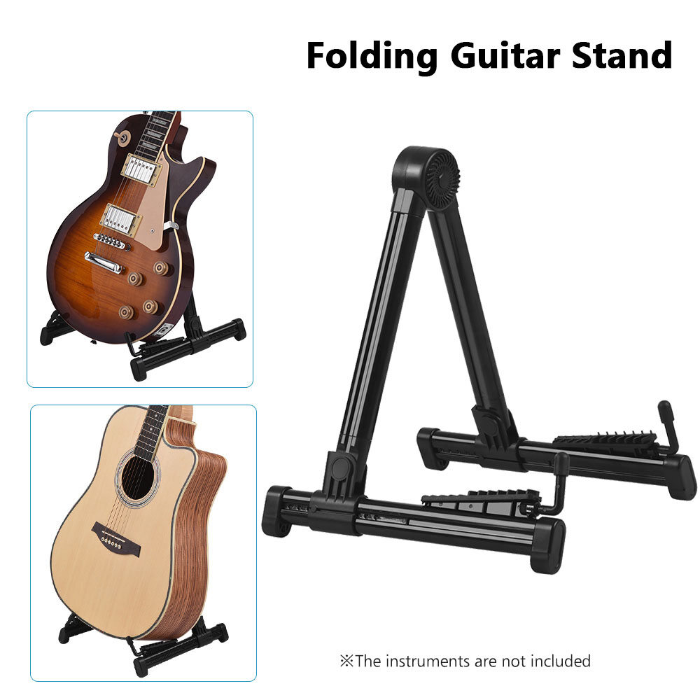 Professional Folding Fits All Guitars Anti-skid A Frame Floor Rack Holder Folding Guitar Stand Stringed Instrument Stand Guitar Stand Guitar Accessories