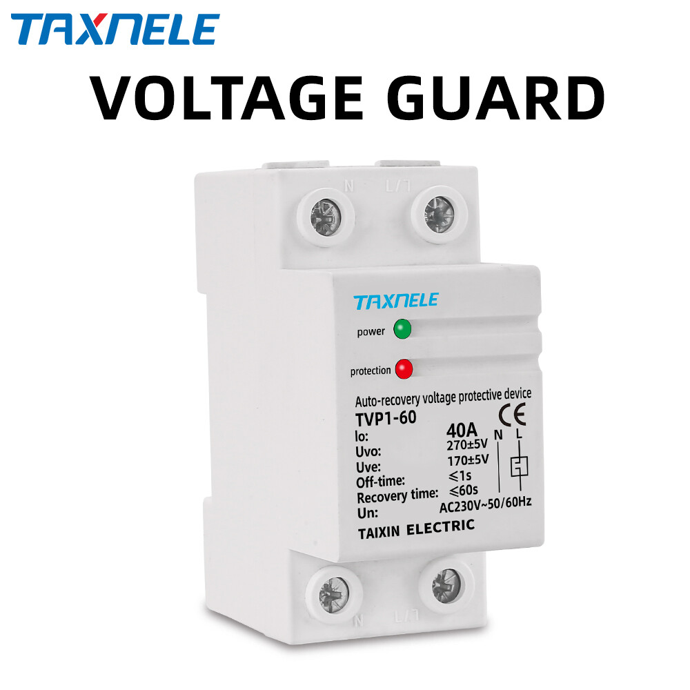 40A 60A 230V Din Rail phục hồi tự động kết nối lại quá áp và dưới Điện áp bảo vệ thiết bị bảo vệ Rơle