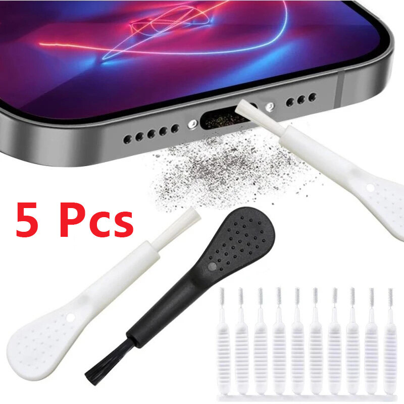 5pcs Bàn phím phổ thông PC Bộ bàn chải vệ sinh máy tính Cọ phủi sạch bụi chống tĩnh cho Bluetooth Tai nghe nhét tai không dây máy tính xách tay điện thoại vệ sinh trong gia đình công cụ
