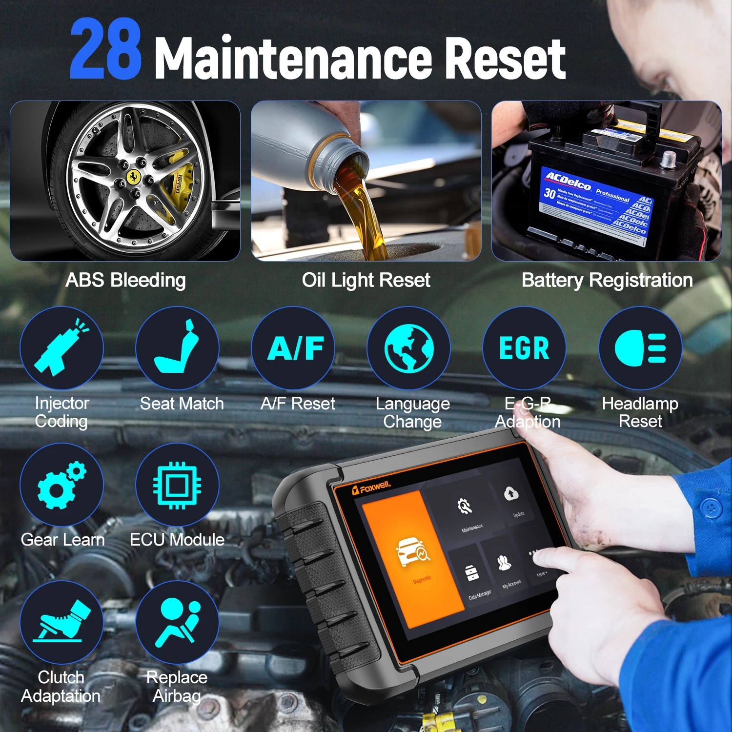 Epb Test Foxwell NT809 OBD2 Scanner สแกนระบบ2022 Bi-Directional Active Test ...