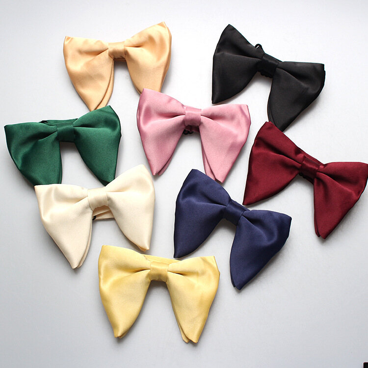 Internet Hot Men's and Women's Bow Tie Butterfly Bow Tie Polyester Solid Color Bow Tie