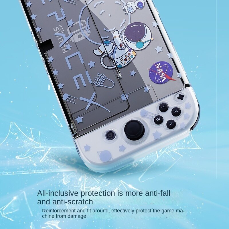 Space Astronaut Protective Case For Nintendo Switch OLED Hard Cover Plug-in Dock NS Oled Joy Con Controller Shell