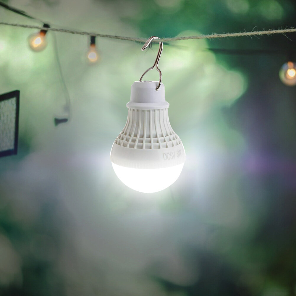 5W LED Camping Bulb Light USB Powered Outdoor Hang Emergency Lantern Lamp