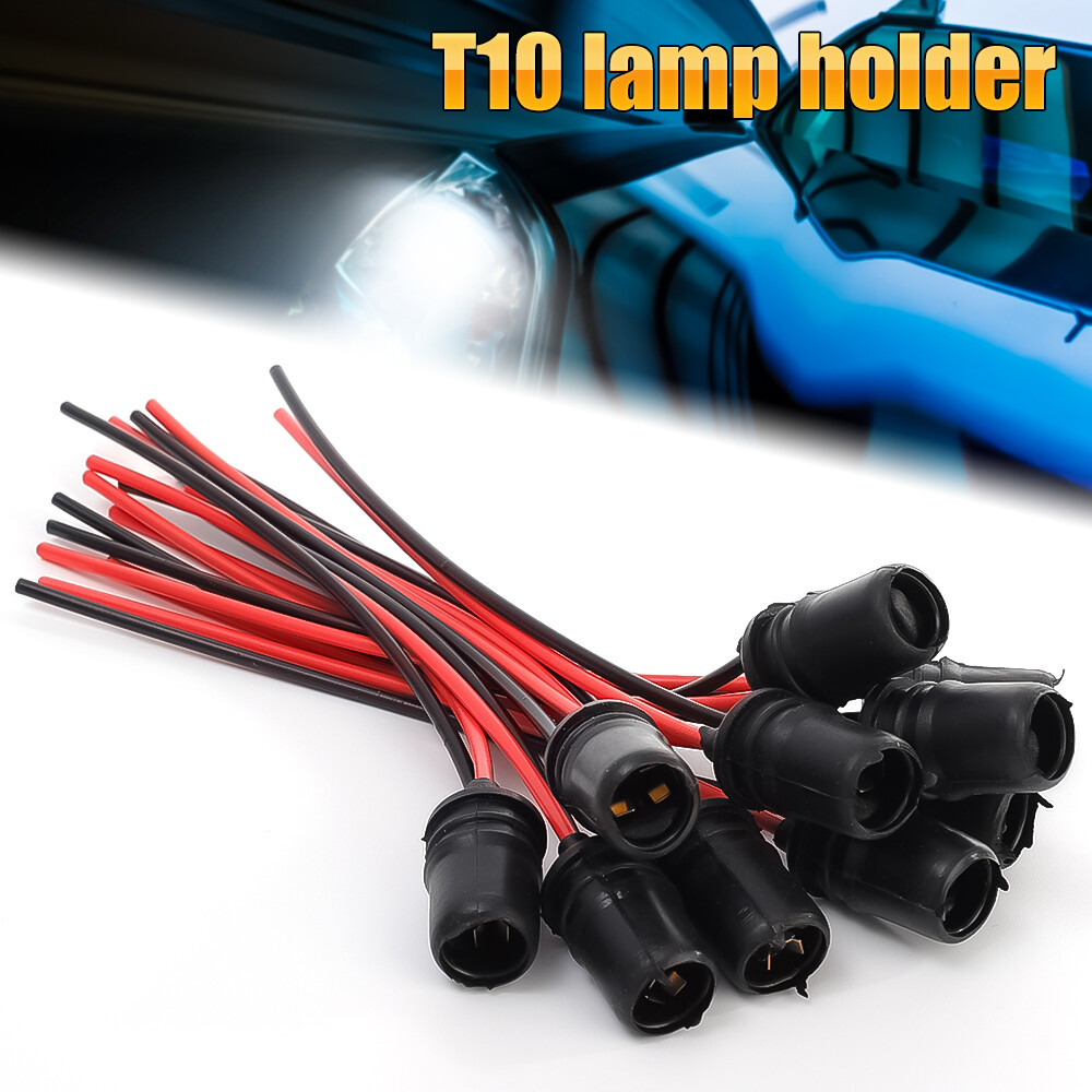Car LED T10 W5W Soft Bulb Holder Adapters Cable LED Bulb Connector Socket