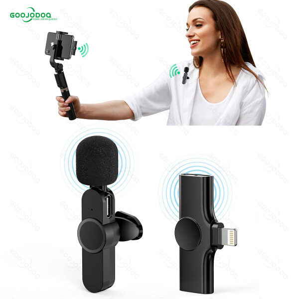 GOOJODOQ Wireless Lavalier Microphone Portable 2 Gen Remove Noise Mini Mic Lapel for Android Phone Live Broadcast Singapore