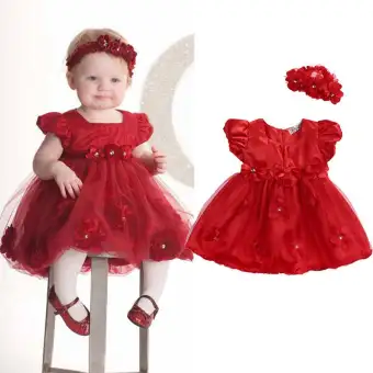 red baby dress