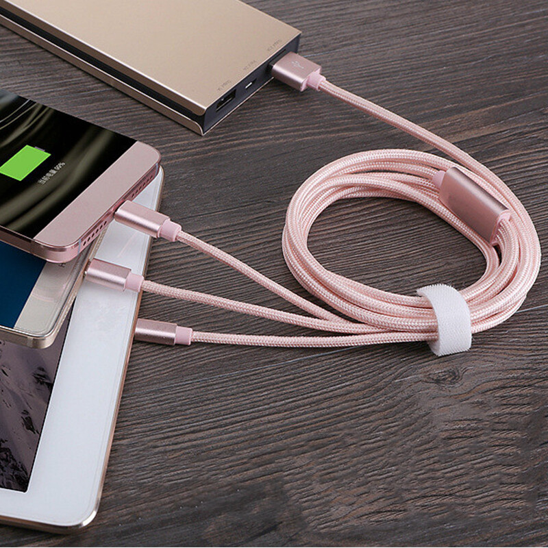 Kebidumei 3 in 1 Fast Charging Cable Micro USB Type-C Fast Charger Cable Data Cable For Phone