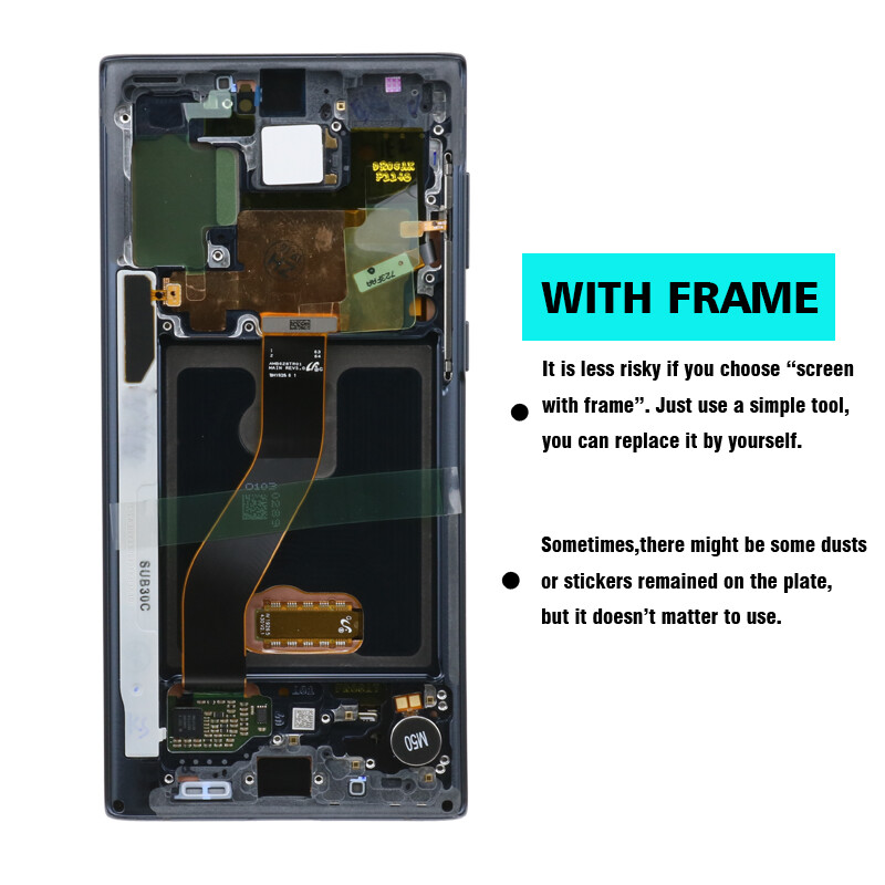 AMOLED Vỡ 6.3 Inch Chính Hãng Cho Samsung Galaxy Note 10 N970F Note10 N970 N9700 LCD Với Khung Màn Hình Cảm Ứng Bộ Số Hóa Lắp Ráp