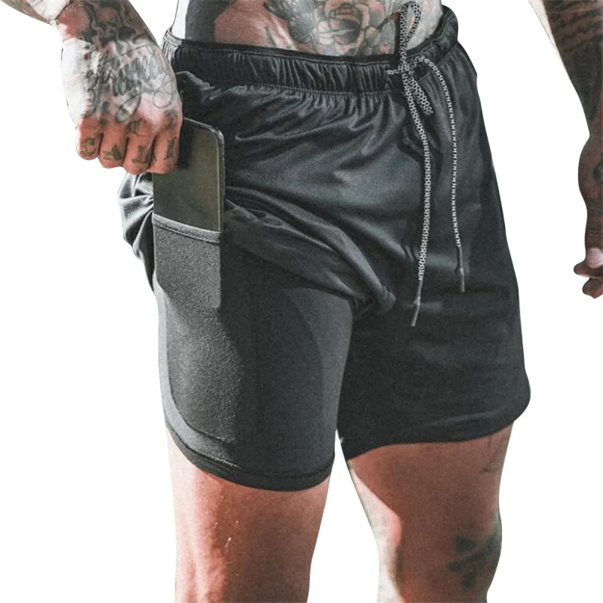 men's 2 in 1 athletic shorts