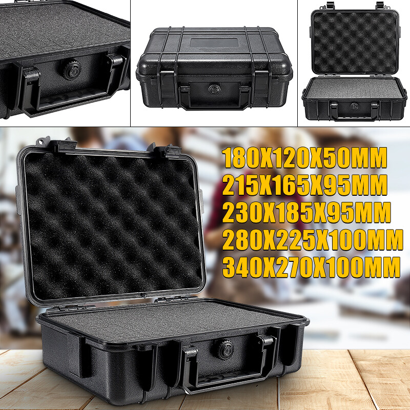 5 Sizes Waterproof Hard Carry Tool Case Bag Storage Box Camera Photography w/ Sponge