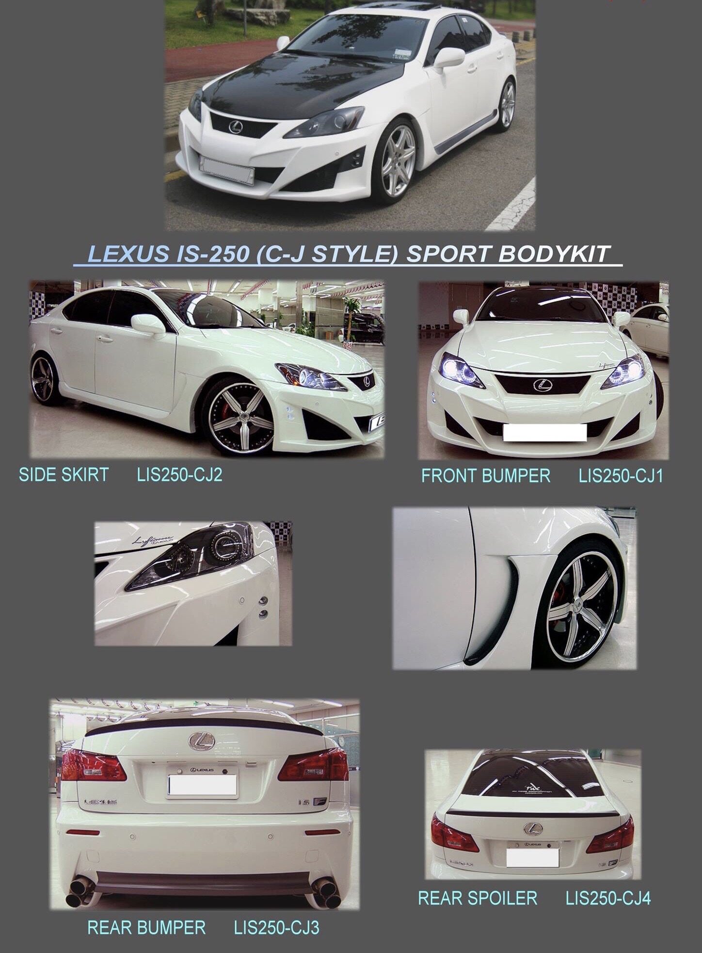 Lexus is250 is 250 350 CJ Style Bodykit body kit front side rear Bumper