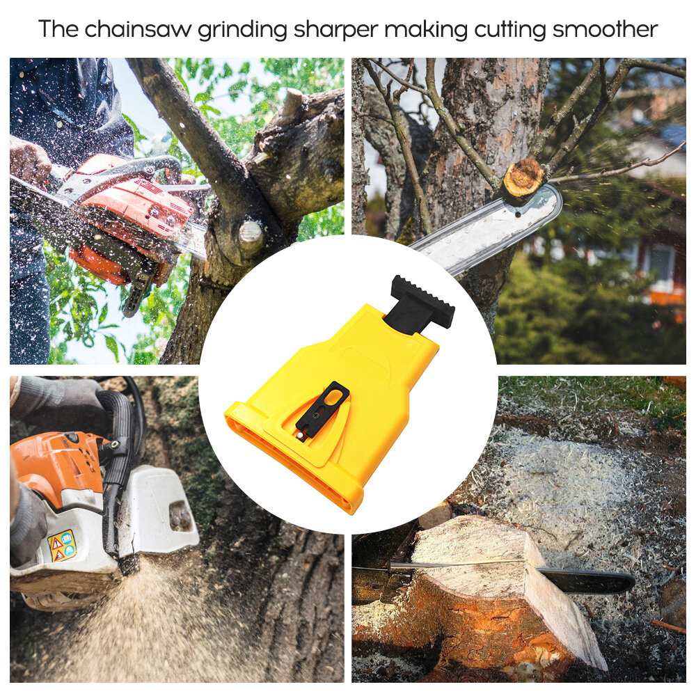 NANWEI Chainsaw Sharpener Portable Chain Saw Sharpener Work Fast-Sharpening Stone Grinder Tools Yellow