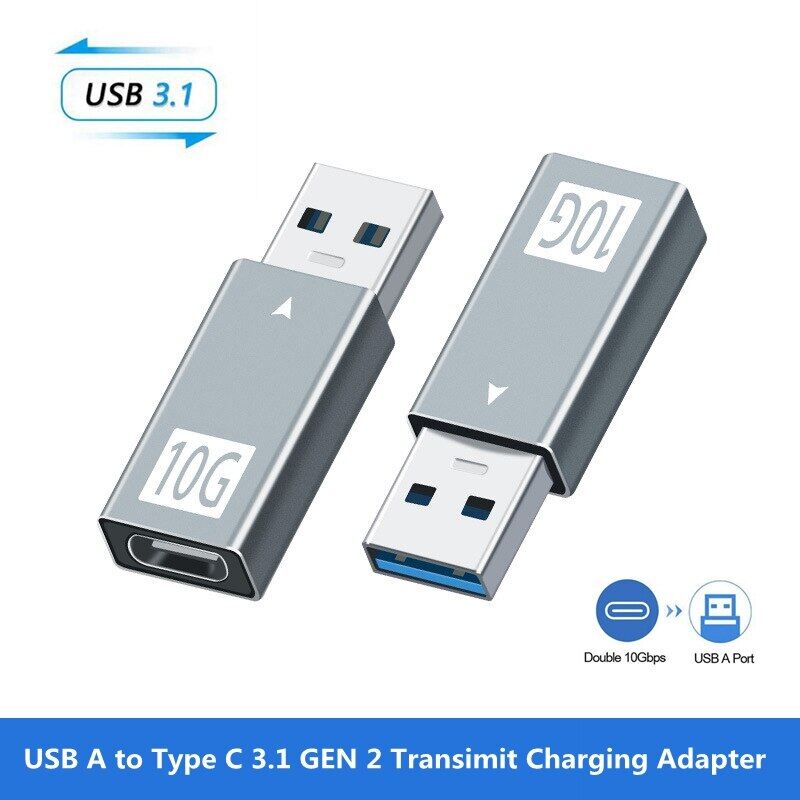 USB 3.1 to Type C Adapter 10Gbps USB-A Male to USB-C 3.1-Gen2 Female Data Converter for Computer Earphone USB-C Charger Plug