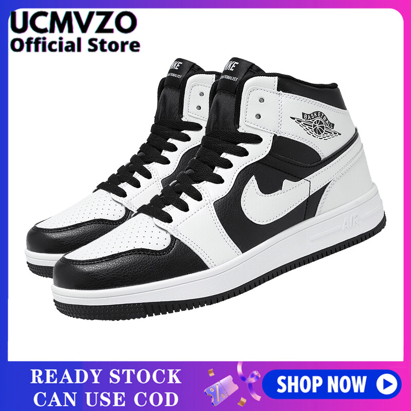 UCMVZO Men's Basketball Sneakers for Women Unisex PU Leather Classic High Top Sport Shoes Men Printed Shoes Buckle Casual Men's Boots