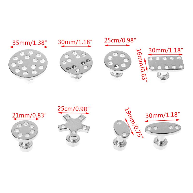 8 Pcs Paintless Dent Repair Puller Tabs Auto Car Body Hail Dent Removal Kit PDR Tool