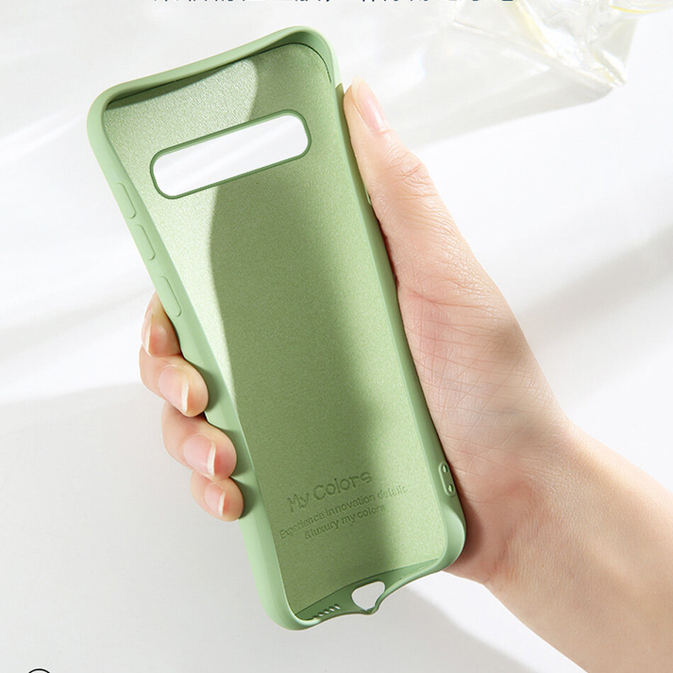 Case for Samsung Galaxy S10 Plus S10E Luxury Original Liquid Silicone Case Rubber Microfiber Cloth Lining Cushion Cover For S10+ casing
