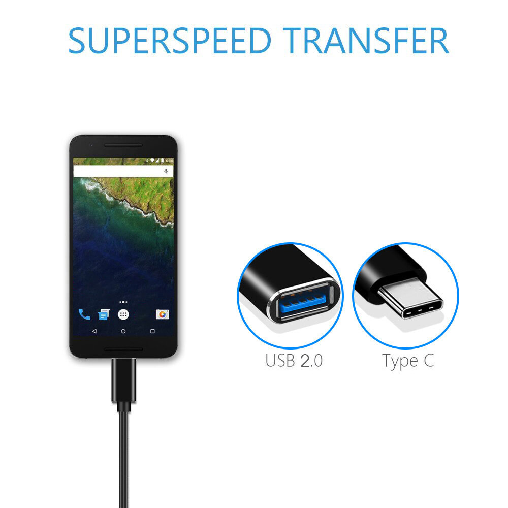 Kebidumei Type C Cable OTG Adapter USB to Type C Adapter Connector OTG Data Cable Converter