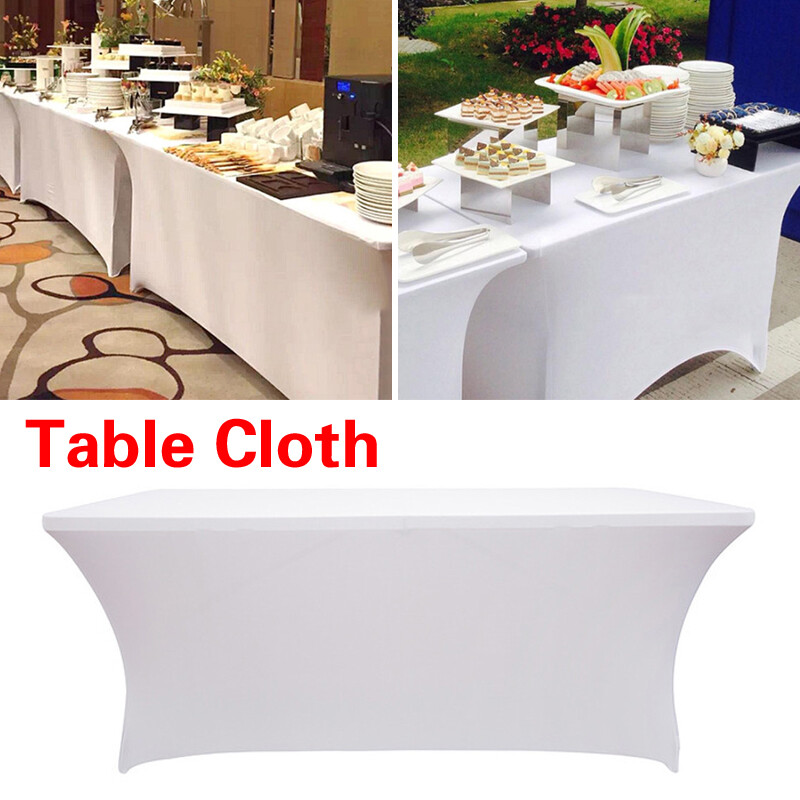 Jhj0  1PC  4\6 FT Rectangular Elastic Spandex Tablecloth Table Cover Hotel Decor Stretch Wedding Dining Decor for Elegant Party