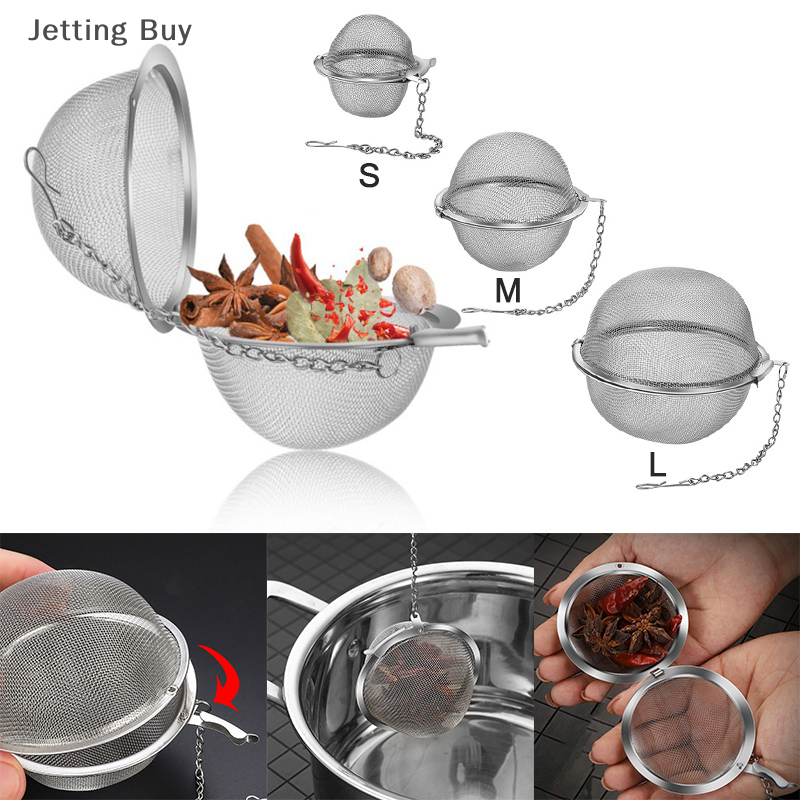 【Jettingbuy】 công cụ lọc trà Lưới khóa gia vị hình cầu đồ pha trà không gỉ bán chạy chớp nhoáng quả cầu lọc trà