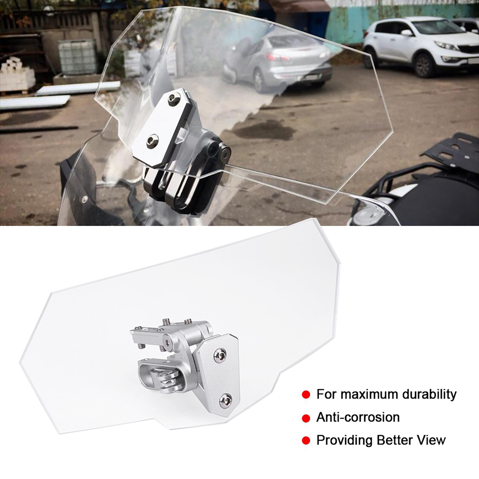 Motorcycle Windscreen Universal Transparent Adjustable Motorcycle Windshield Wind Deflector
