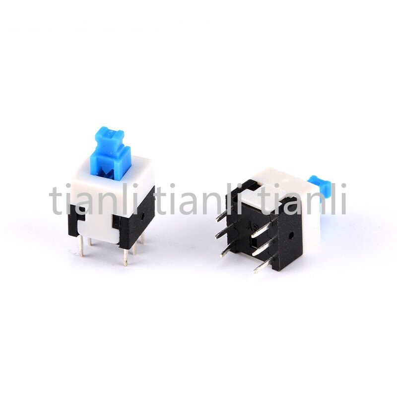 20 Chiếc Cái/lốc Công Tắc 6 Chân 8*8MM Công Tắc Tự Khóa Nút Bấm Mini DPDT 8X8MM Chất Lượng Cao