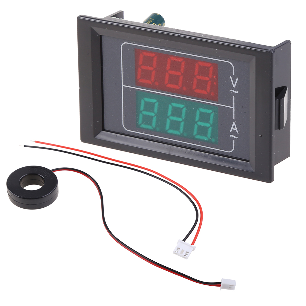 Vôn Kế Kỹ Thuật Số Mini Ampe Kế AC50-500/Đồng Hồ Đo Điện Áp Ampe Vôn Kế Màn Hình LED 0-600V Ampe Kế Kiểm Tra Chỉ Báo