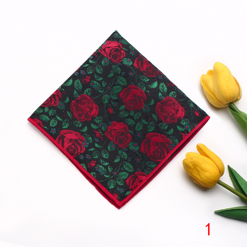A Pocket Square Striped Square Scarf Banquet Rose