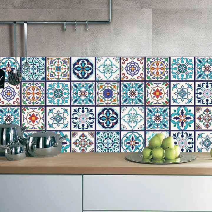 20x100cm Retro Morocco Style Flower Tiles Wall Sticker Kitchen Bathroom Toilet Waterproof Wallpaper Stair Arab Home Decor Lazada Ph - Moroccan Tile Wall Decals 20x100cm Retro Morocco Style Flower Tiles Wall Sticker Kitchen Bathroom Toilet Waterproof Wallpaper Stair Arab Home Decor Lazada Ph - Moroccan Tile Wall Decals