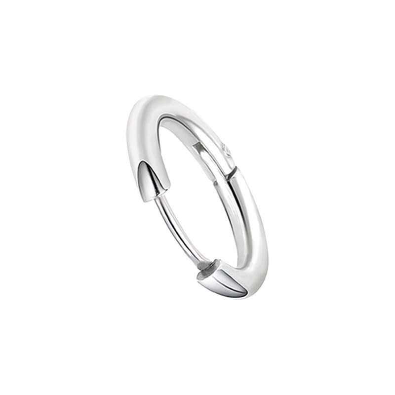 SAWU ] Punk Rock Rhodium Hoop Tấn Thép Tròn Không Gỉ Bông Tai Cho Phụ Nữ Đàn Ông Khuyên Tai