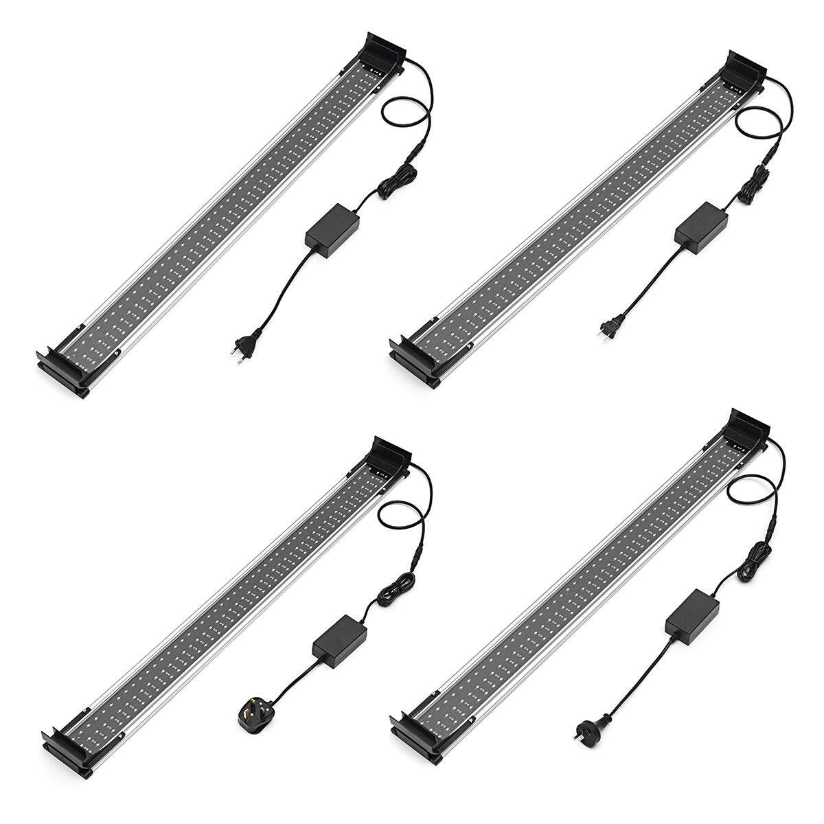 90 Cm Adjustable 2835 SMD Aquarium Lampu Tangki Ikan dengan Braket Perpanjangan LED Putih Biru Lampu Hitam AC100-240V (US Plug)