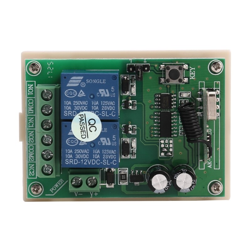 [Phổ] DC 12V 2 Kênh RF 433MHz Không Dây Điều Khiển Từ Xa Relay Chuyển Đổi Mô-đun Nhận