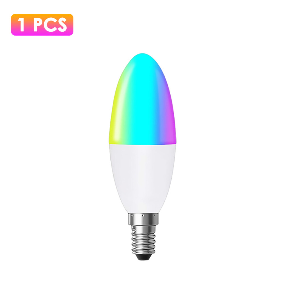 E life smart store tuya zigbee e14 smart light bulbs led candle bulb rgb c+w 5w color dimmable lamp ac100-240v 3000-6000k night light bulbs supports smart life app works for alexa google home alice