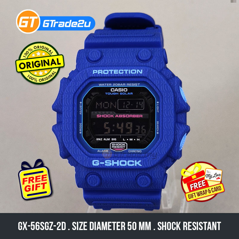 Casio G-Shock Men GX-56SGZ-2D GX-56SGZ-2 GX56SGZ-2D Digital Five Tiger  Generals Watch Blue Resin Band G Shock . watch for man . jam tangan lelaki  . casio watch for men . casio watch .