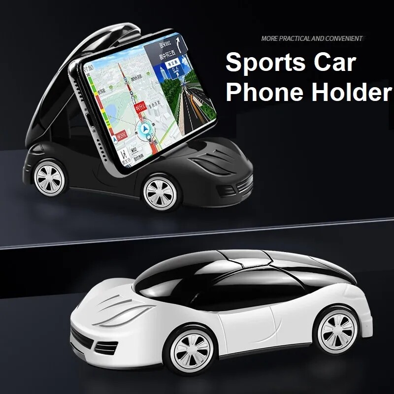 Car 360° Rotation Cell Phone Mount Mobile Phone Bracket Multifunction Racing Model Bracket Car Dashboard Ornaments