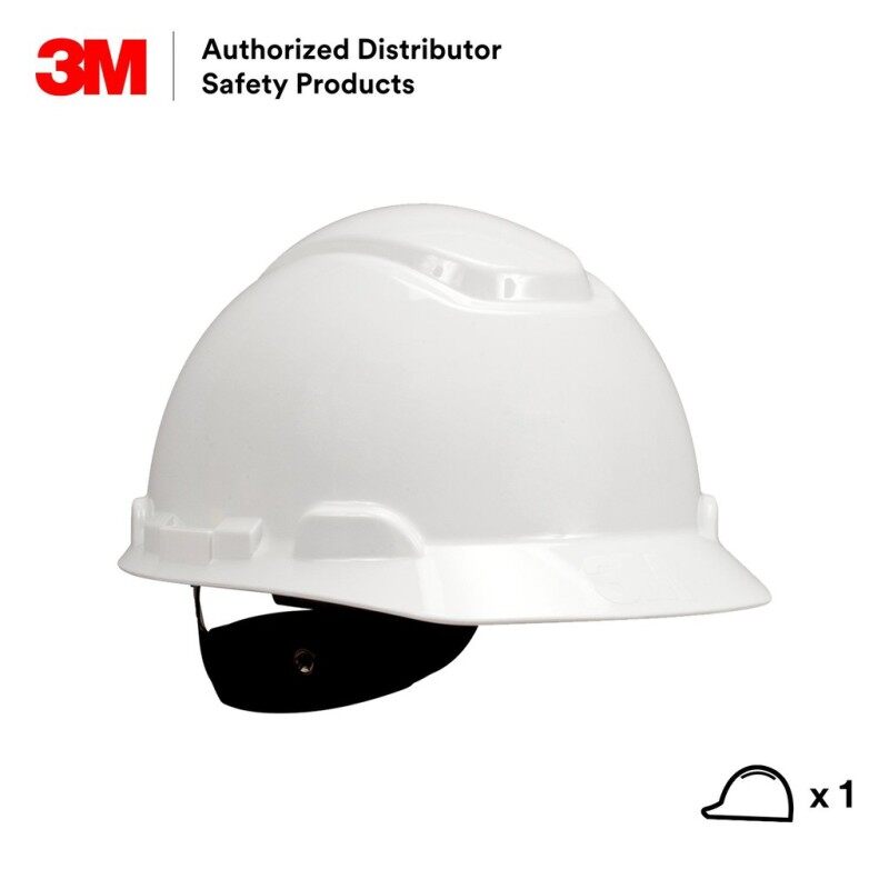 3M H-701R White Hard Hat 4 Point Ratchet