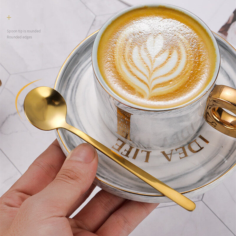Stainless steel small round coffee spoon