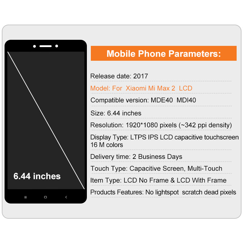 IPARTSEXPERT Original LCD For XIAOMI Mi Max Max2 LCD Touch