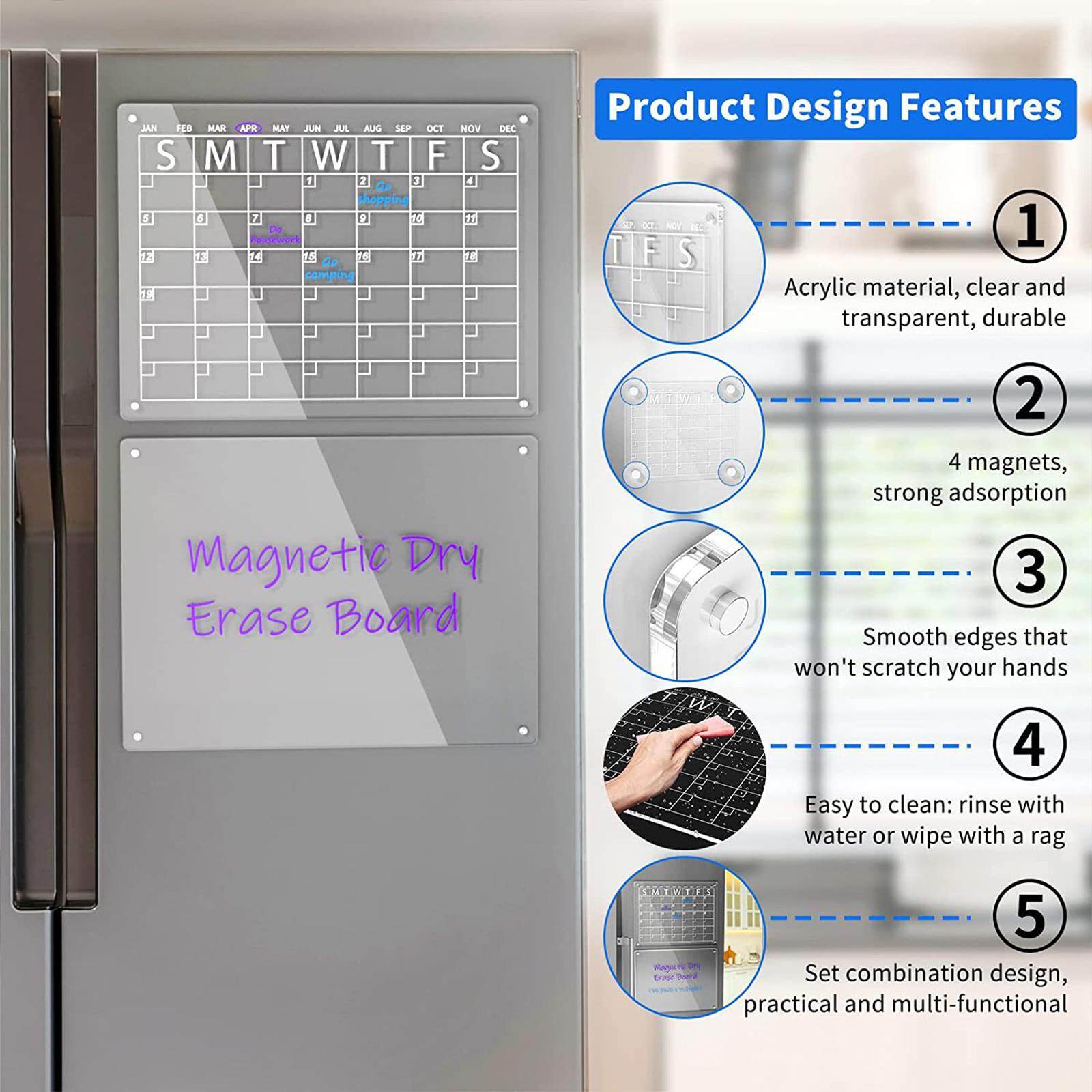 Kodaily Monthly Calendar Planner Fridge Magnets Daily Schedule Planner for Tasks