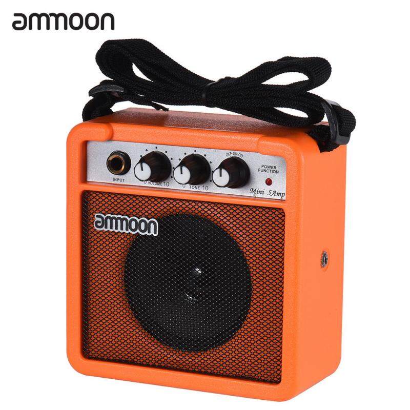 ammoon Mini 5 Watt 9V Battery Powered Amp Amplifier Speaker for Acoustic/ Electric Guitar Ukulele High-Sensitivity with Volume Tone Control Color: Orange