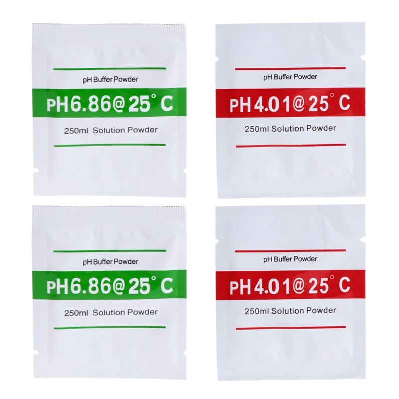 2 Bags/4 Pieces PH Buffer Powder 6.86,4.01 for Pool/Aquarium/Spa/Hydroponics Precise and Easy PH Calibration Save for Ti