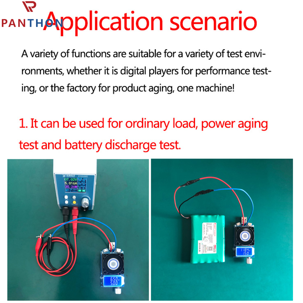 PANTHON Electronic USB Load Tester Adjustable Discharge Resistor Module 35W Test and Trigger QC2.0 QC3.0 AFC FCP with Cooling Fan