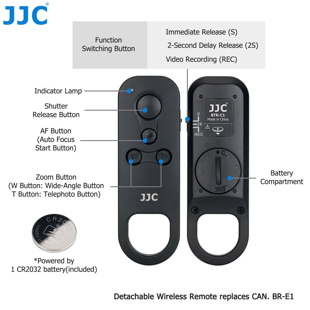 JJC TP-C1 vlog chụp grip mini máy ảnh tripod với bluetooth điều khiển từ xa không dây cho canon r100 r50 r8 r6 mark ii m50 mark ii eos rp r10 r7 r6 r5 r g7x mark ii 6d mark ii m200 m6 mark ii 850d powershot v10 G5X đánh dấu II, thay thế BR-E1 Canon