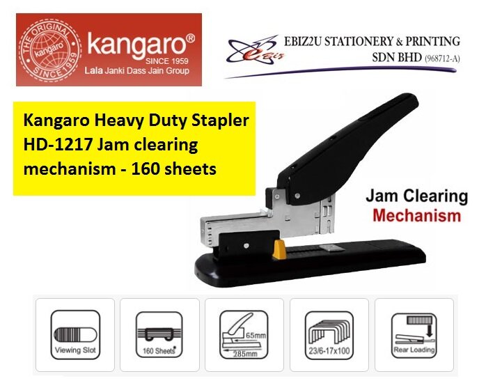 Kangaro Heavy Duty Stapler HD1217 Jam clearing mechanism 160 sheets