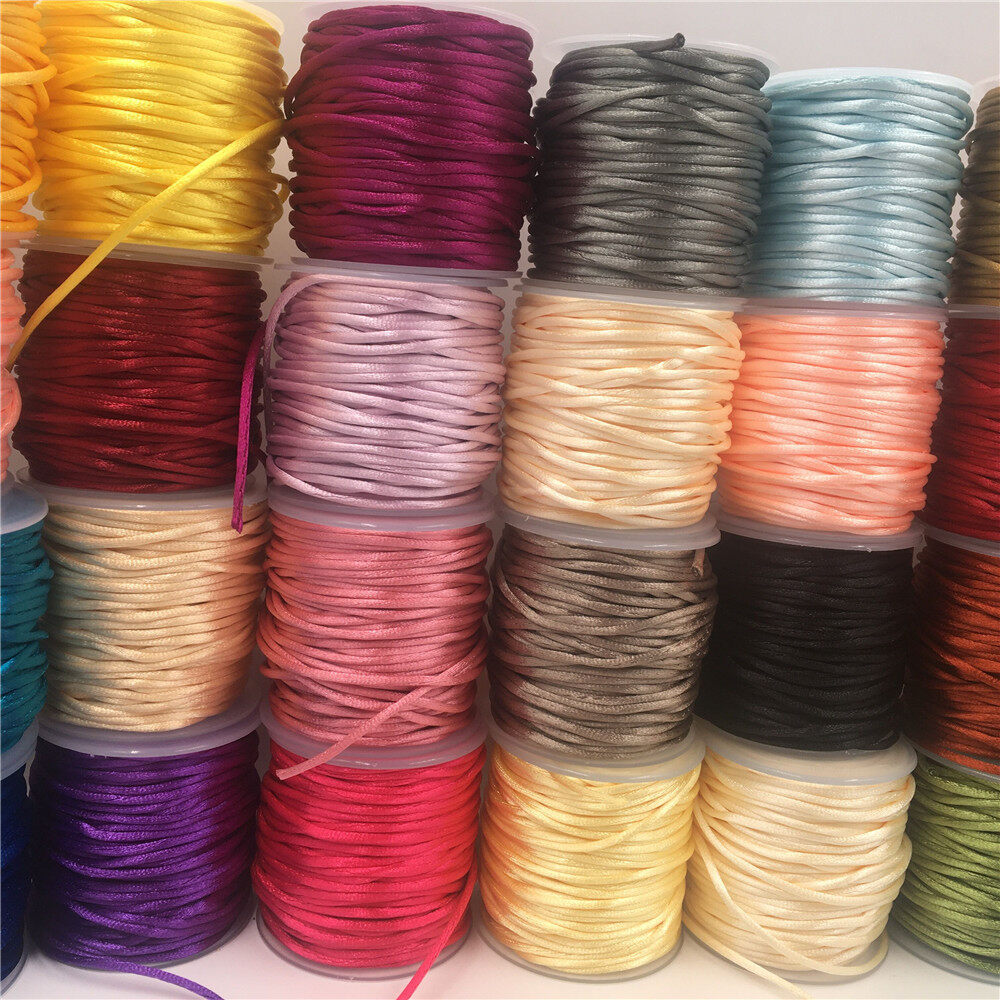 2mm 30meters/roll Corlorful Chinese Knot Cord Polyester Thread Cope Bracelet Braided String DIY Tassels Beading Thread 30米卷轴装多色涤纶中国结绳