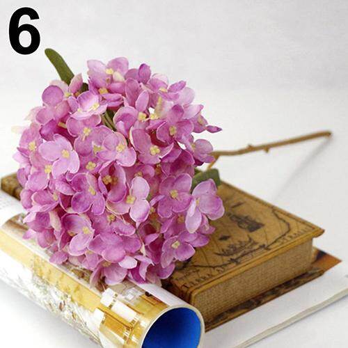 venicenight 1 Bouquet Faux Artificial Silk Flower Hydrangea Leaves Wedding Party Decor Craft