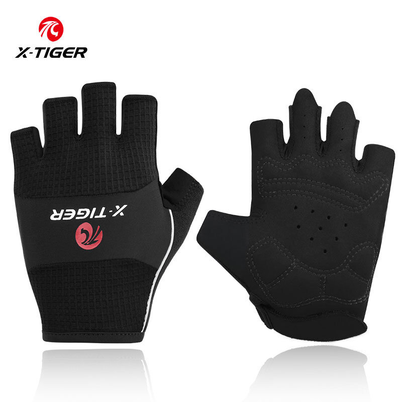 X-TIGER MTB Bike Bicycle Glove Anti-slip Anti-sweat Men Women Half Finger Gloves Breathable Anti-shock