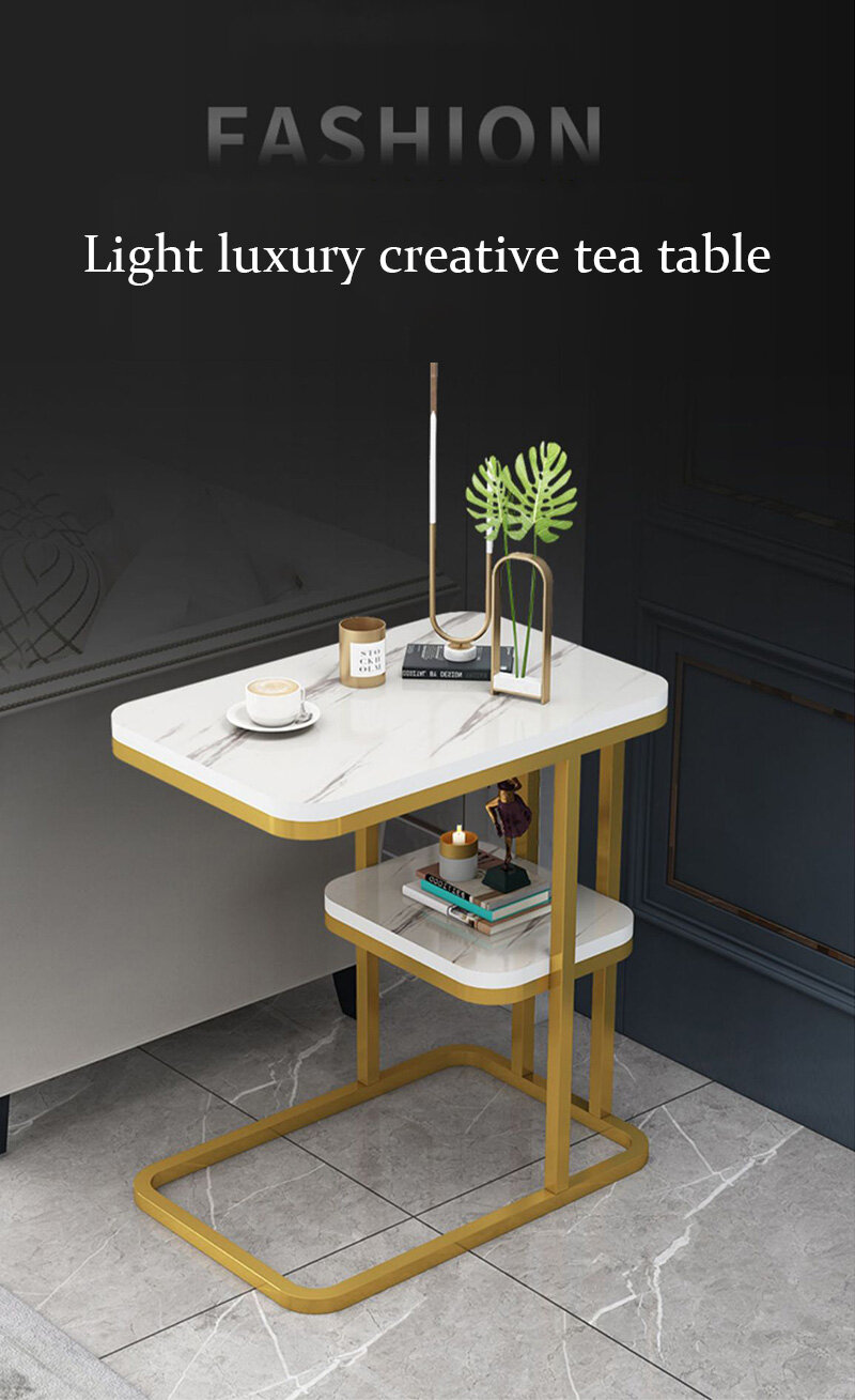 coffee table sofa side table Coffee table modern Coffee table, coffee table, sofa table, multipurpose reception table, marble pattern, strong, made of marble. strong steel frame Movable coffee table